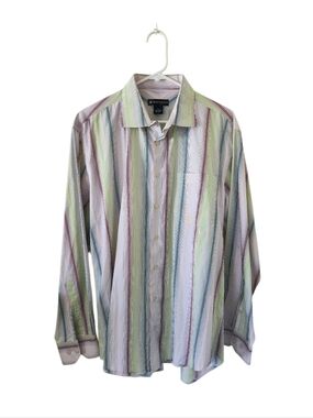 Bachrach Multicolored Striped Dress Shirt